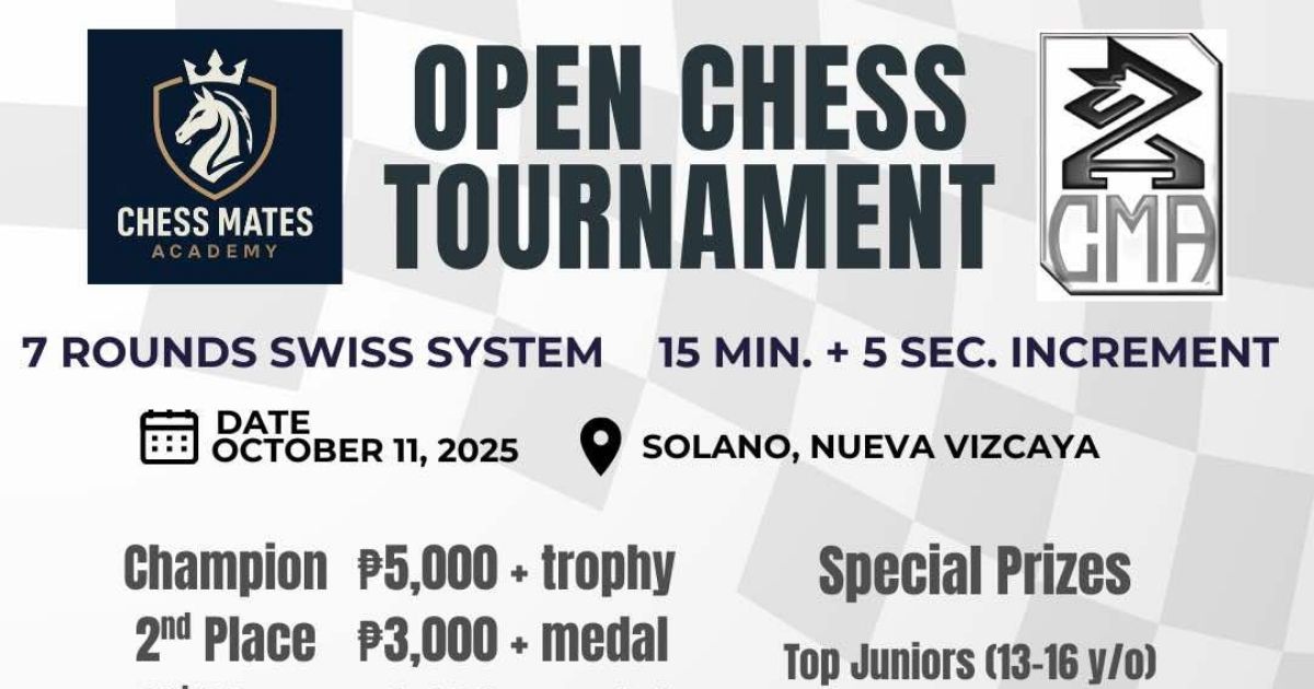 Official poster: Chessmates Open Chess Tournament