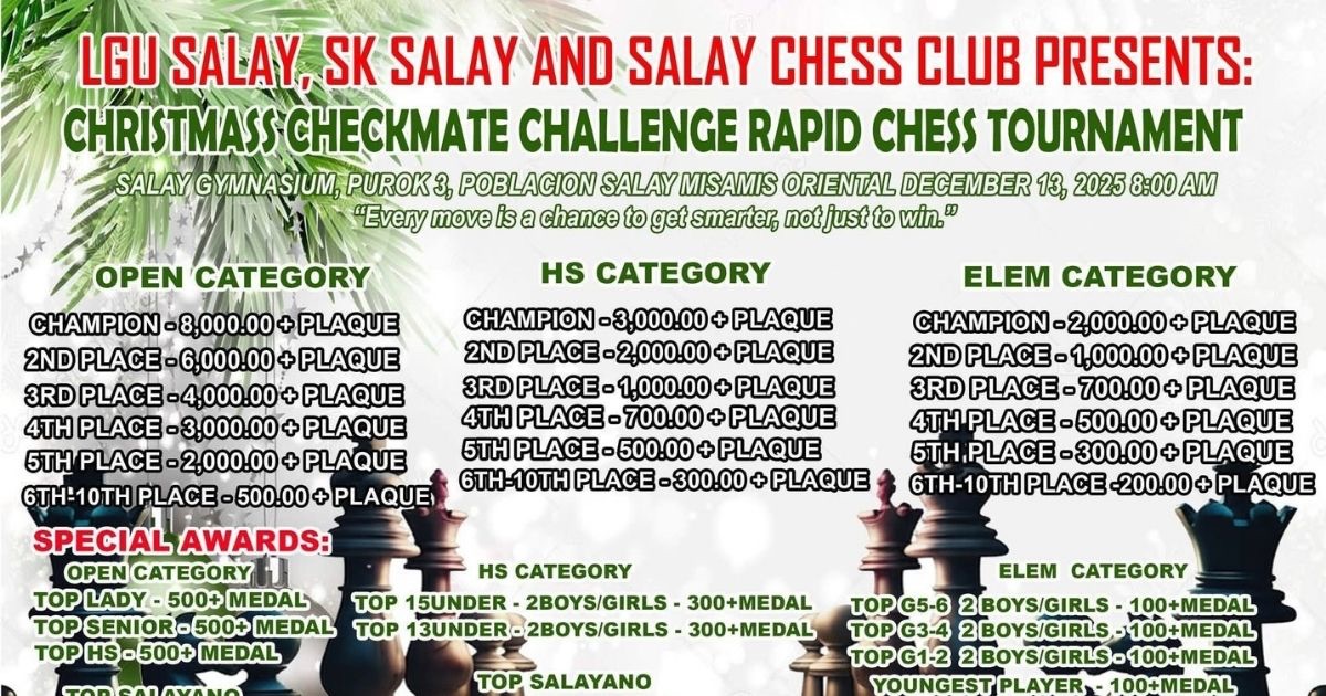 Official poster: Christmas Checkmate Challenge Rapid Chess Tournament