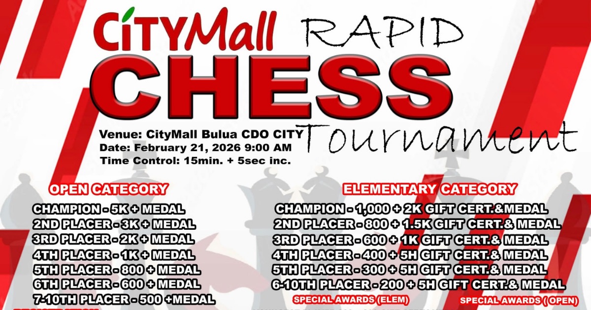 Official poster: CiTyMall Rapid Chess Tournament