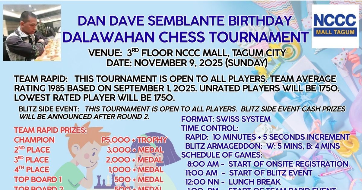 Official poster: Dan Dave Semblante Dalawahan Chess Tournament