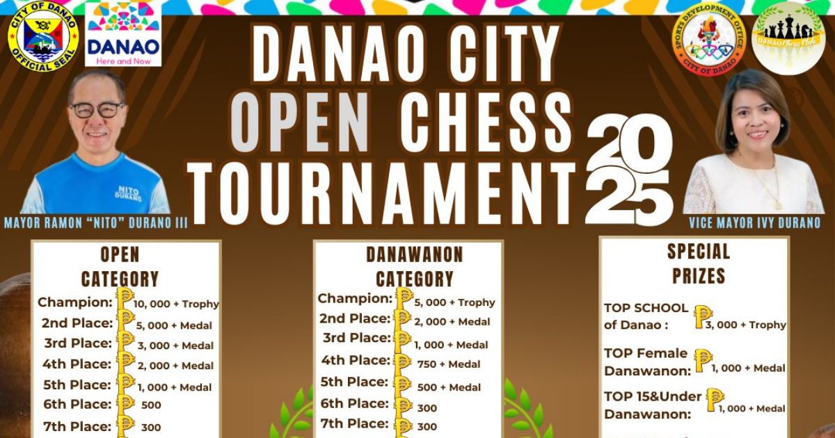 Official poster: Danao City Open Chess Tournament 2025
