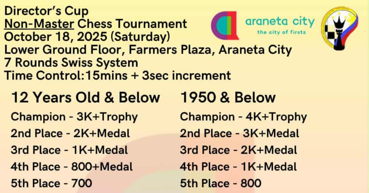 Official poster: Director's Cup Non-Master Chess Tournament