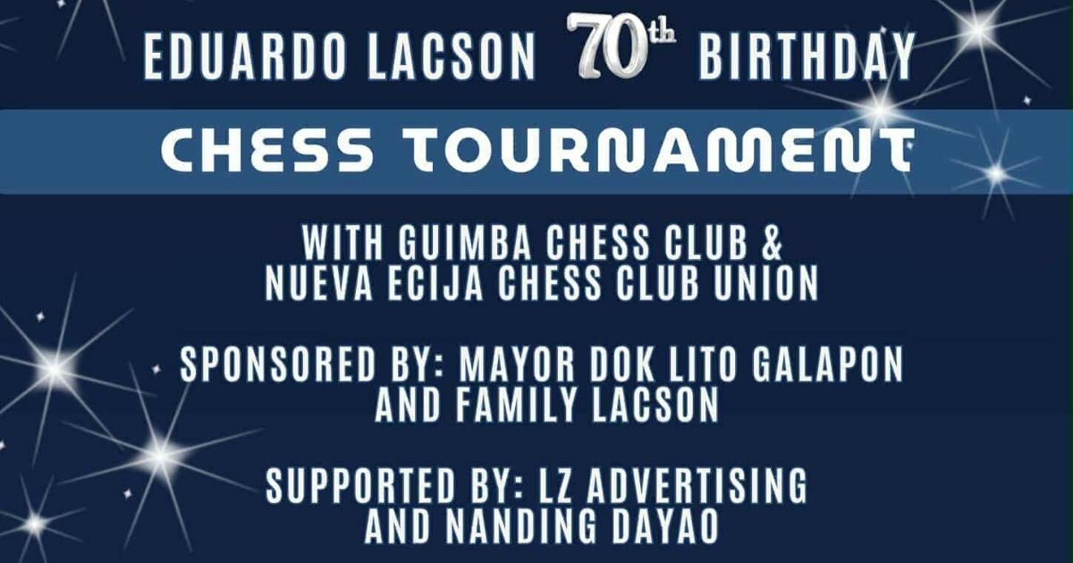Official poster: Eduardo Lacson 70th Birthday Chess Tournament