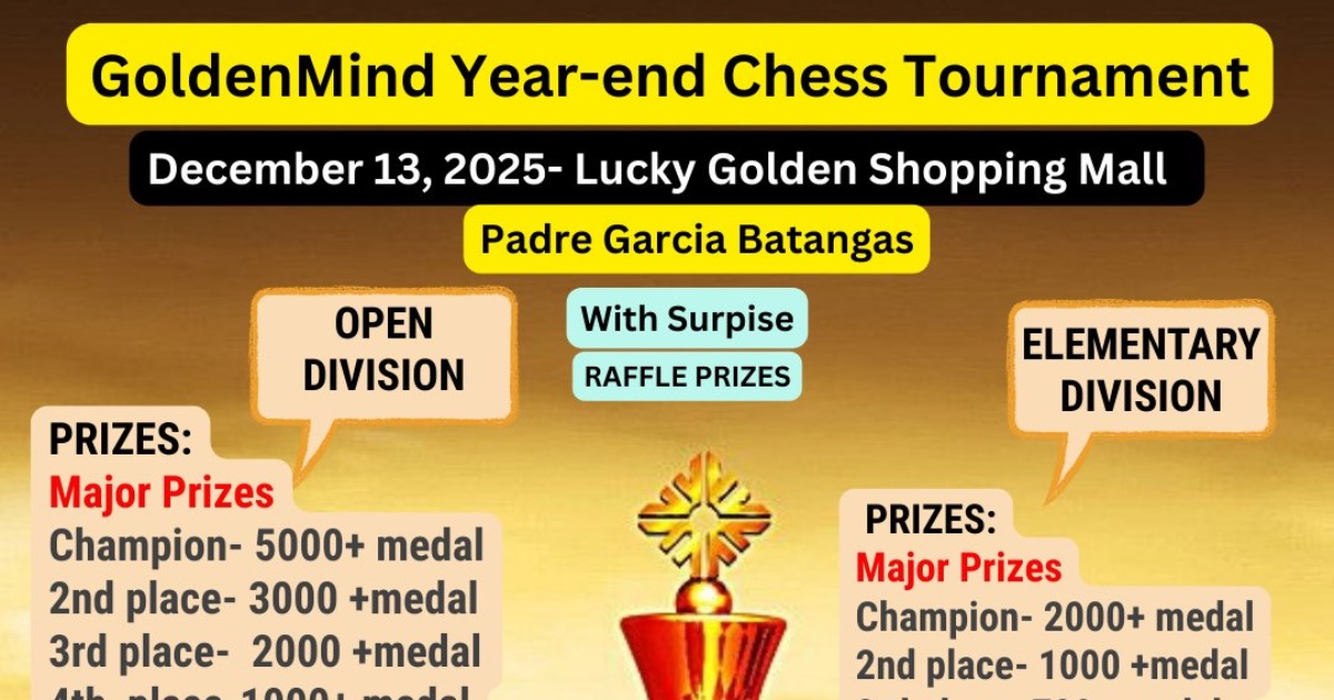 Official poster: GoldenMind Year-end Chess Tournament