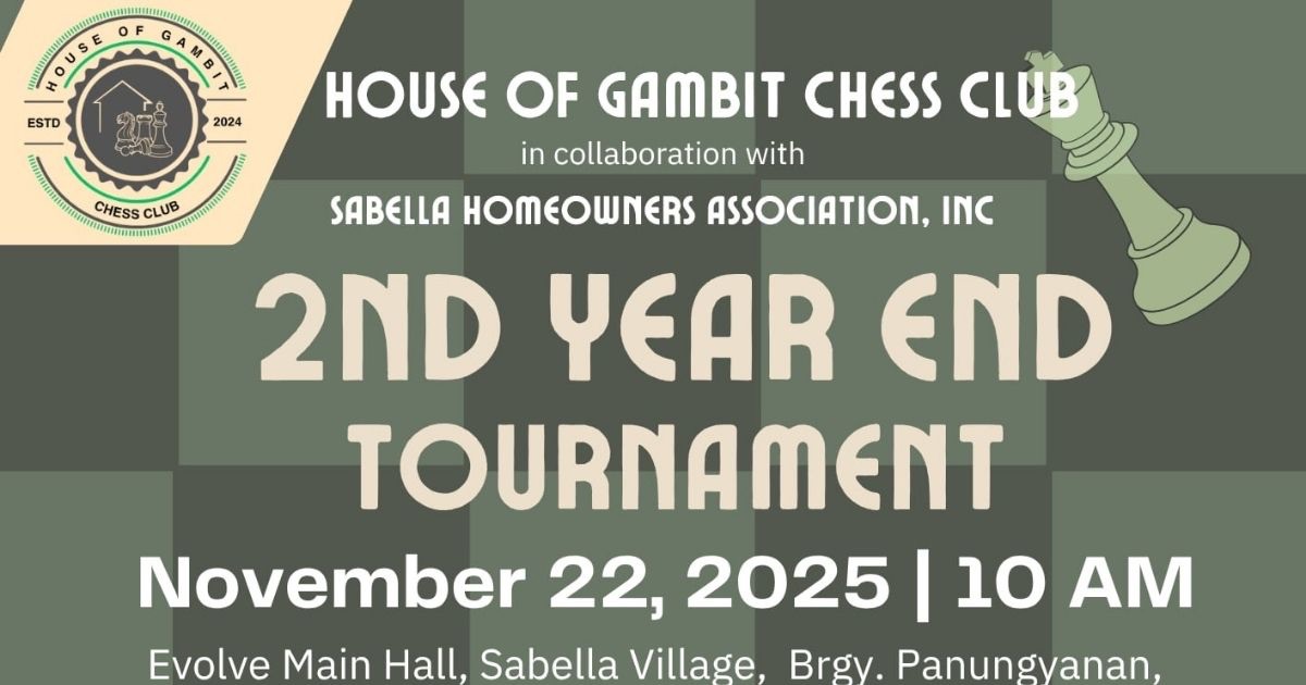 Official poster: House Of Gambit Chess Club 2nd Year End Tournament