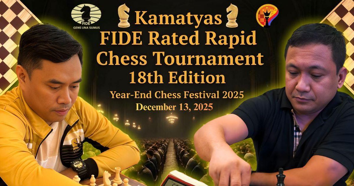 Official poster: Kamatyas FIDE Rated Rapid Open Chess Tournament 18th Edition Year-End Chess Festival 2025