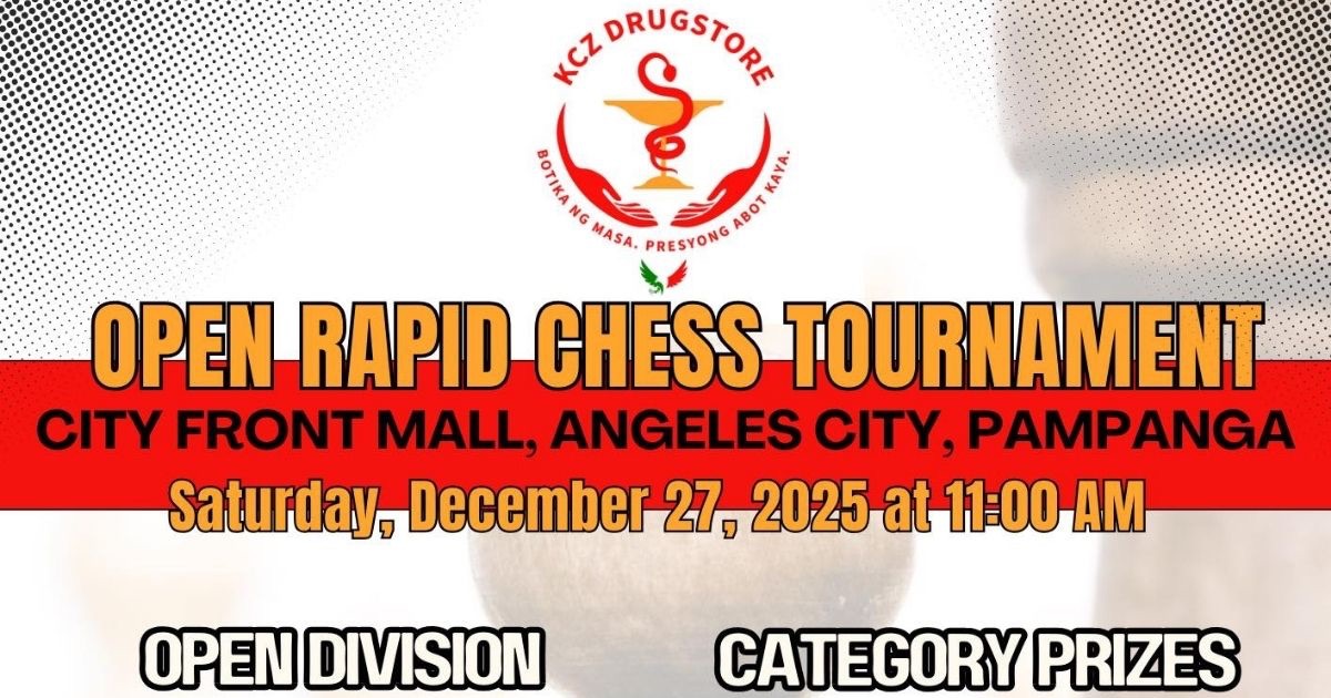 Official poster: KCZ Drugstore Open Rapid Chess Tournament
