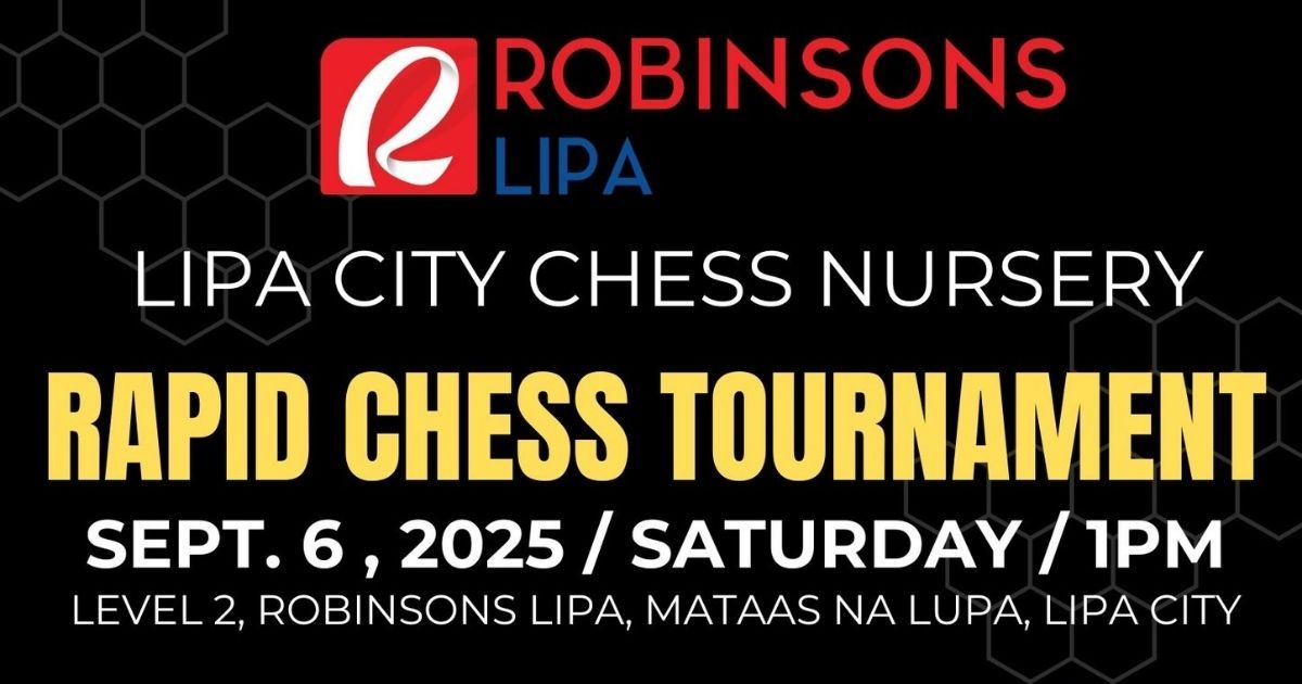Official poster: Lipa City Chess Nursery Rapid Chess Tournament