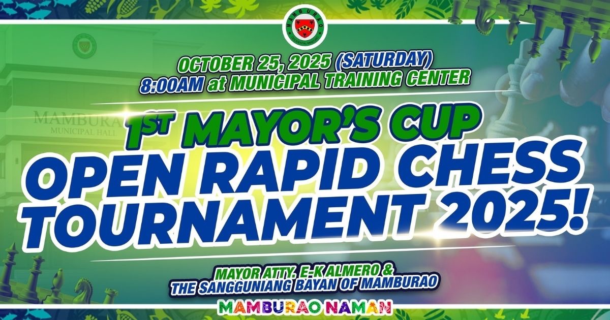 Official poster: Mamburao 1st Mayor's Cup Open Rapid Chess Tournament 2025