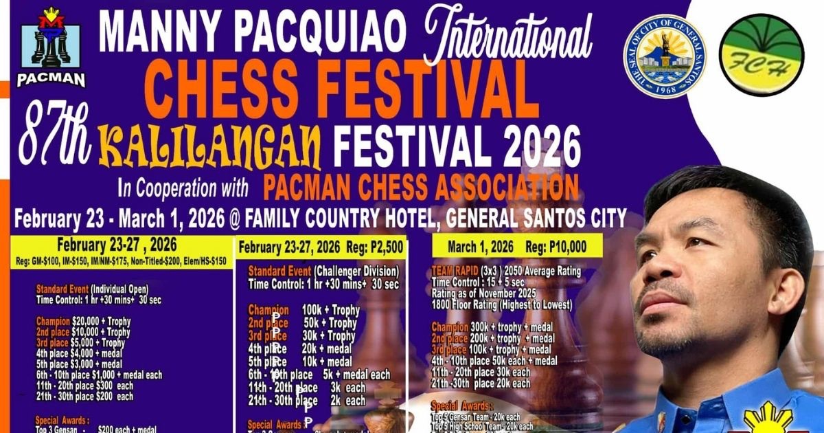 Official poster: Manny Pacquiao International Chess Festival