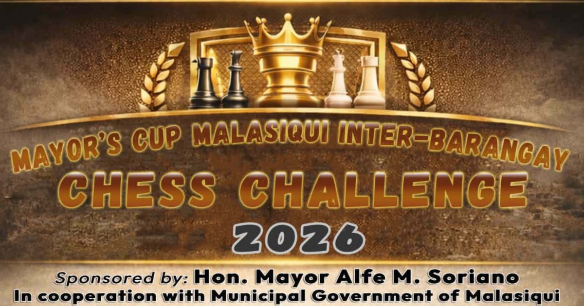 Official poster: Mayor's Cup Malasiqui Inter-Barangay Chess Challenge