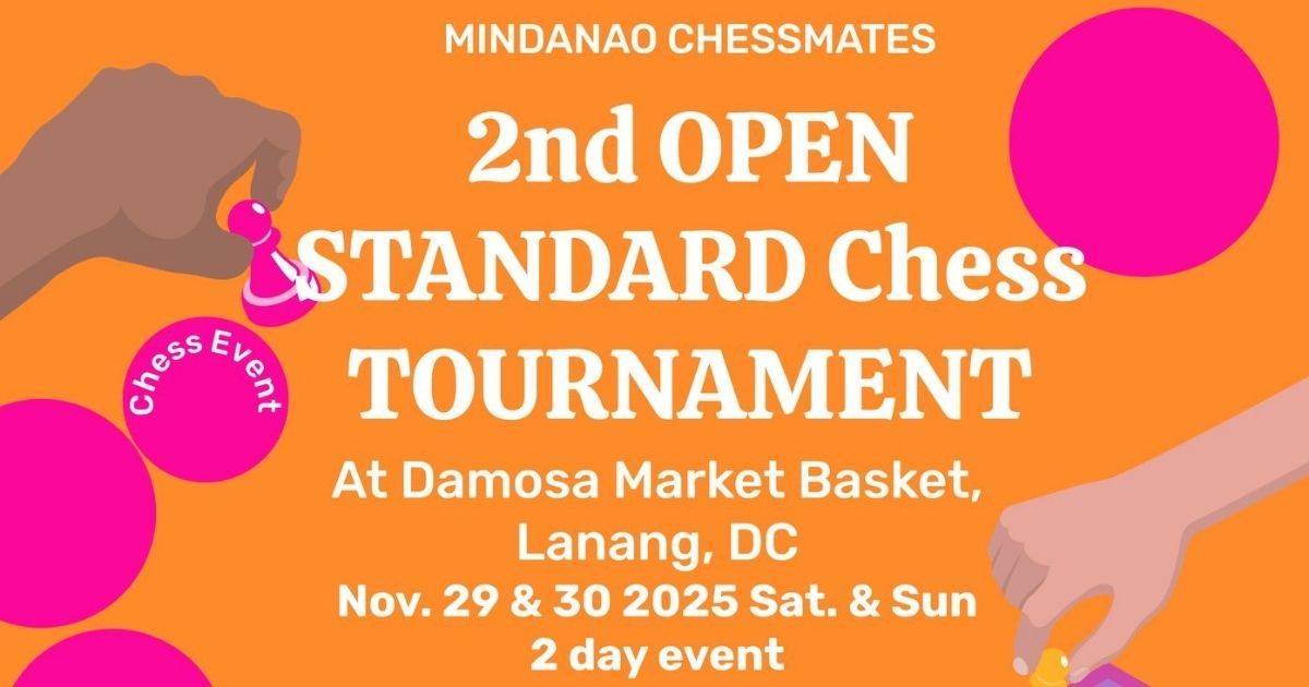 Official poster: Mindanao Chessmates 2nd Open Standard Chess Tournament