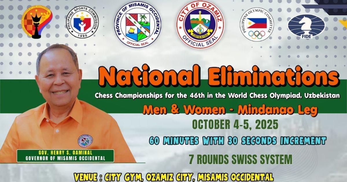Official poster: National Eliminations Chess Championships For The 46th World Chess Olympiad 2026, Uzbekistan Men & Women - Mindanao Leg