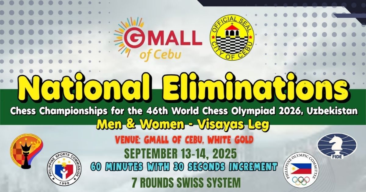 Official poster: National Eliminations Chess Championships For The 46th World Chess Olympiad 2026, Uzbekistan Men & Women - Visayas Leg
