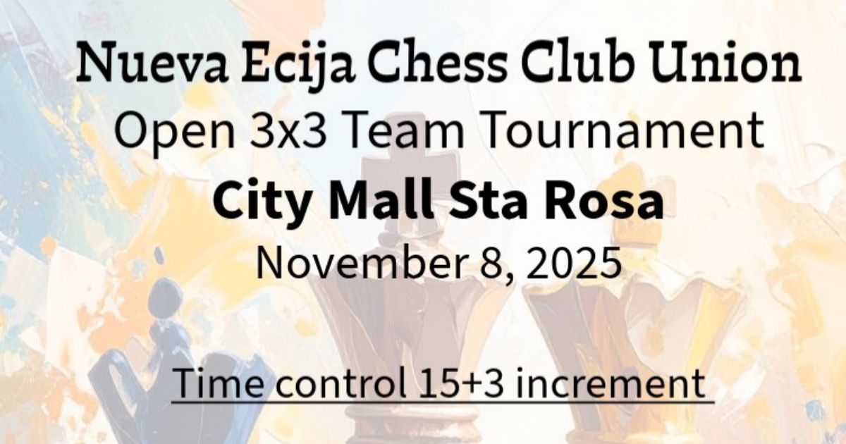 Official poster: Nueva Ecija Chess Club Union Open 3x3 Team Tournament