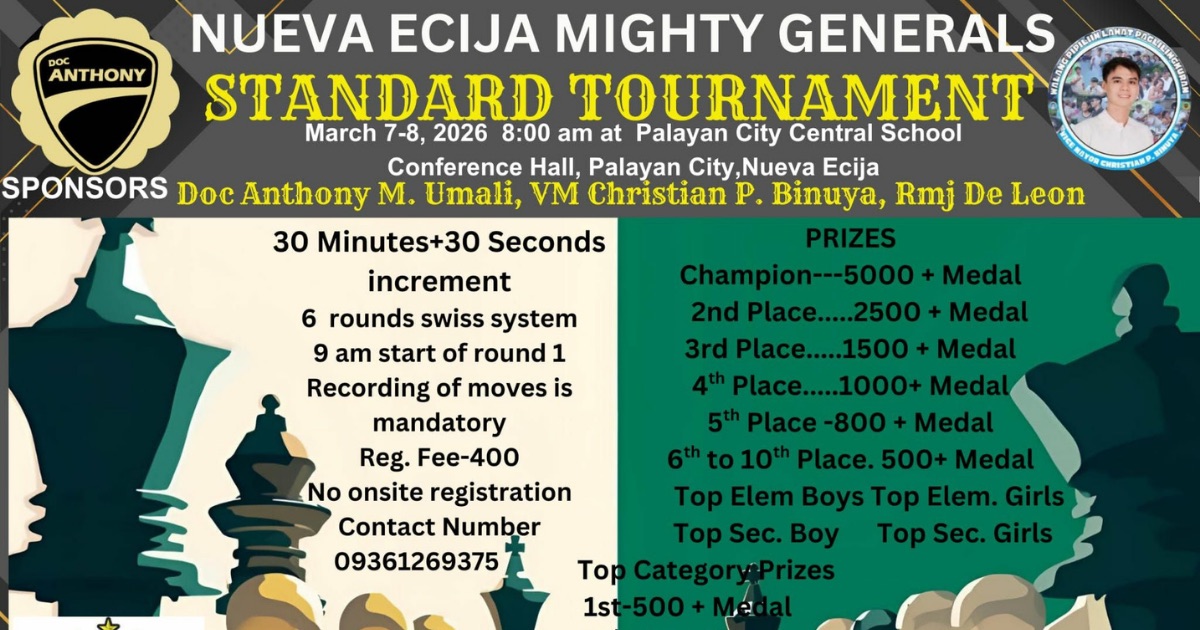 Official poster: Nueva Ecija Mighty Generals Standard Tournament