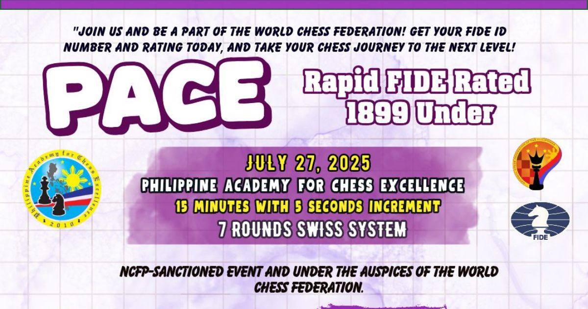 Official poster: PACE FIDE Rated Rapid Tournament