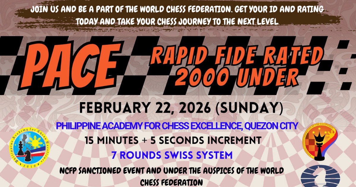 Official poster: PACE Rapid FIDE Rated Chess Tournament