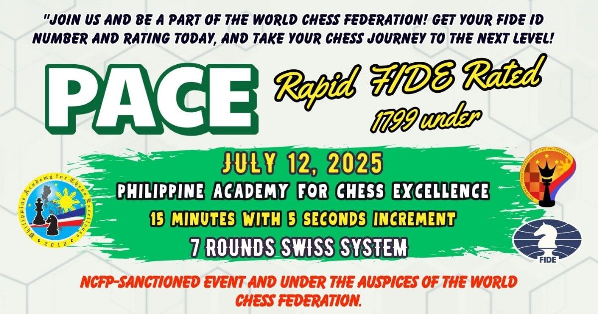 Official poster: PACE Rapid FIDE Rated Tournament