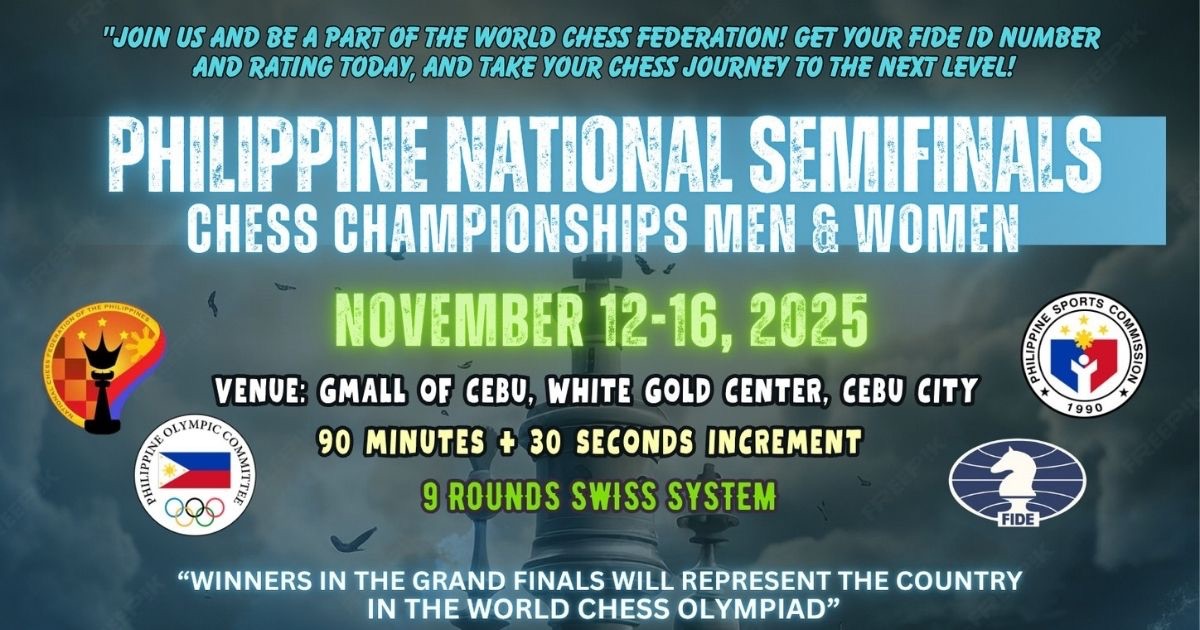Official poster: Philippine National Semifinals Chess Championships Men & Women