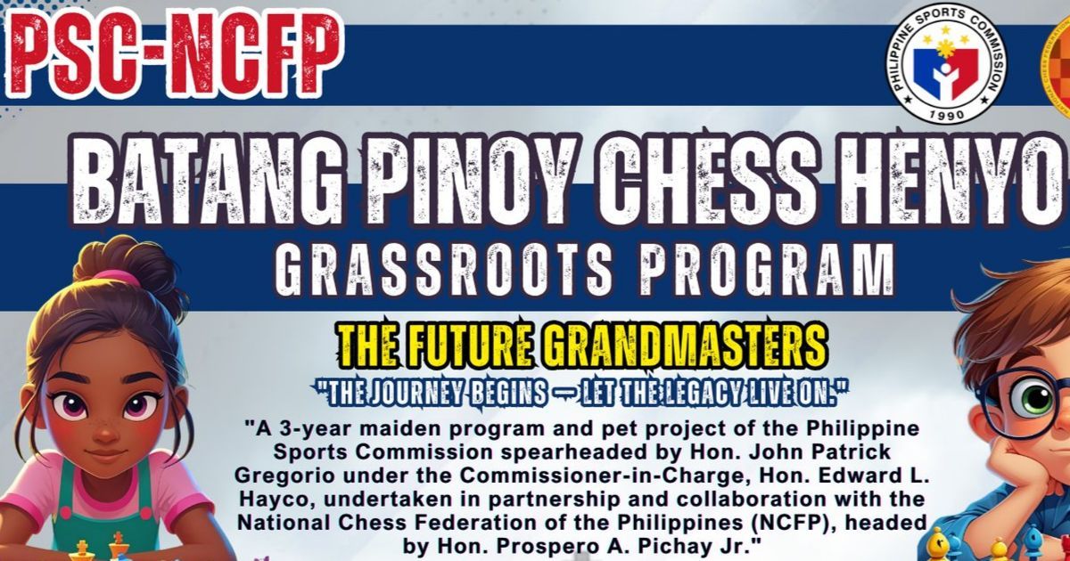 Official poster: PSC - NCFP Batang Pinoy Chess Henyo Grassroot Program