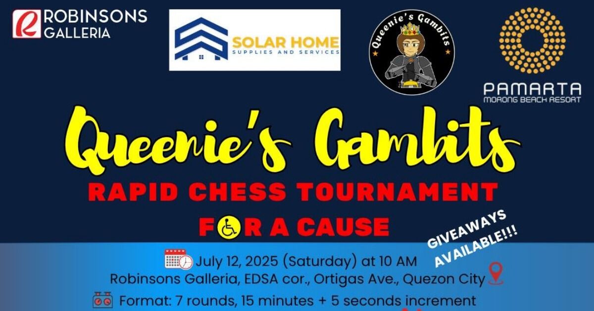 Official poster: Queenie's Gambits Rapid Chess Tournament