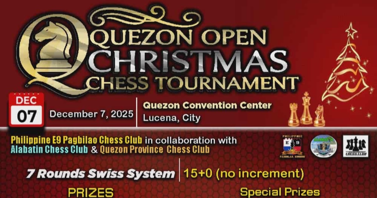 Official poster: Quezon Open Christmas Chess Tournament