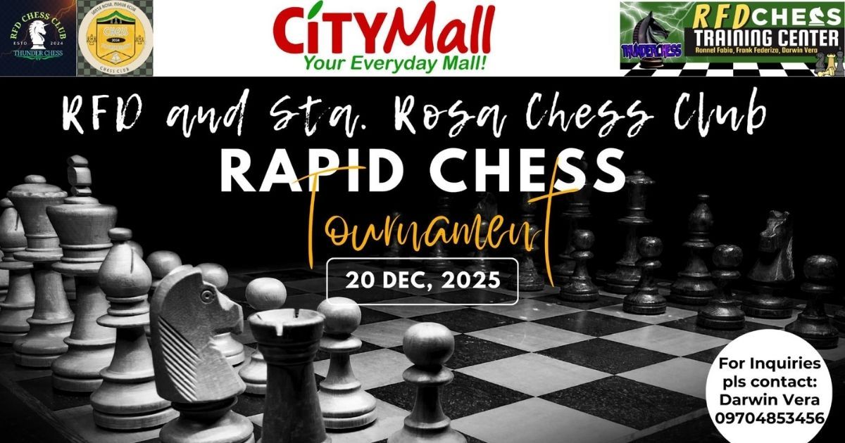 Official poster: RFD And Sta. Rosa Chess Club Rapid Chess Tournament