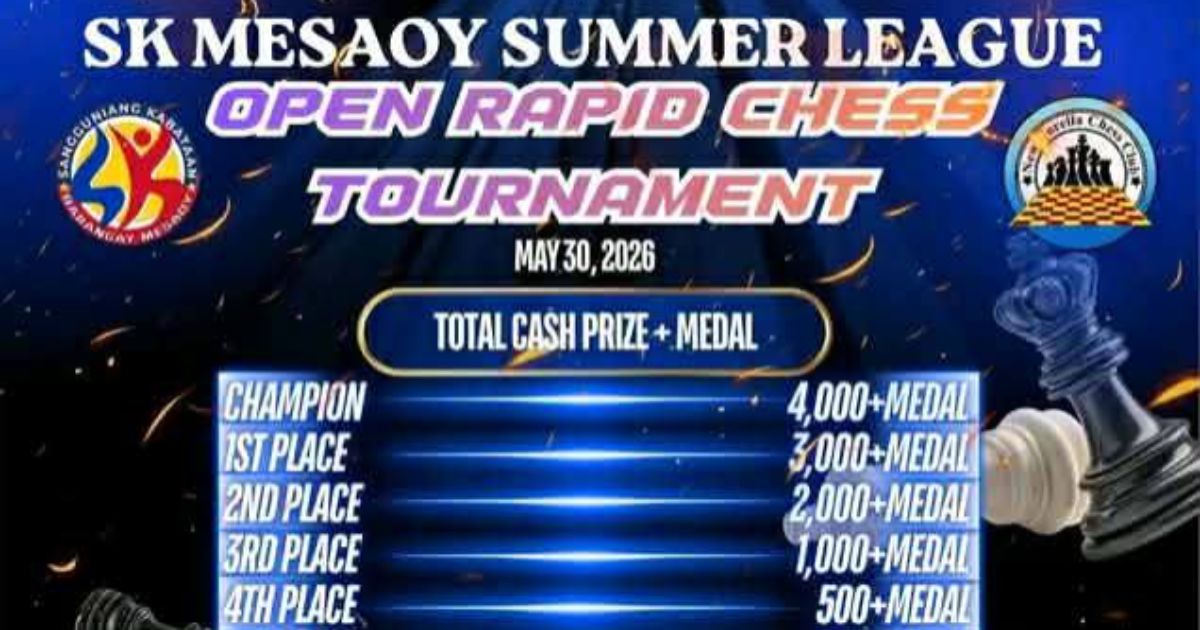 Official poster: SK Mesaoy Summer League Open Rapid Chess Tournament