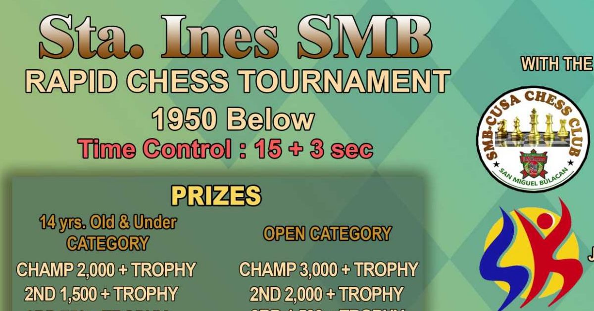 Official poster: Sta. Ines San Miguel Bulacan SMB Rapid Chess Tournament