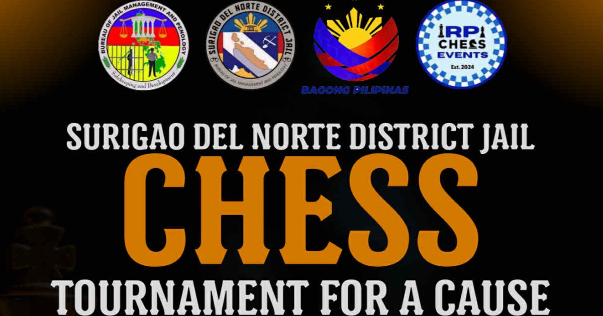 Official poster: Surigao Del Norte District Jail Chess Tournament For A Cause