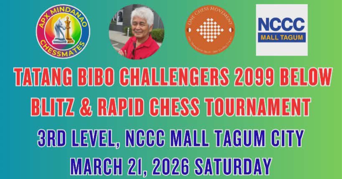 Official poster: Tatang Bibo Challengers 2099 Below Blitz & Rapid Chess Tournament