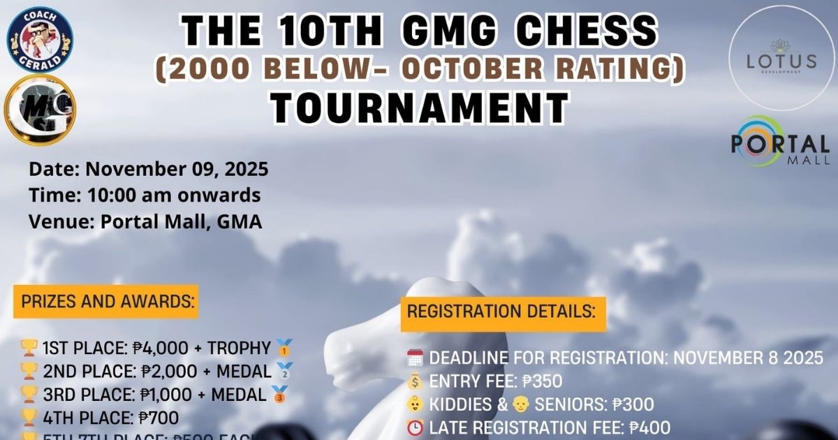 Official poster: The 10th GMG Chess (2000 Below) Tournament