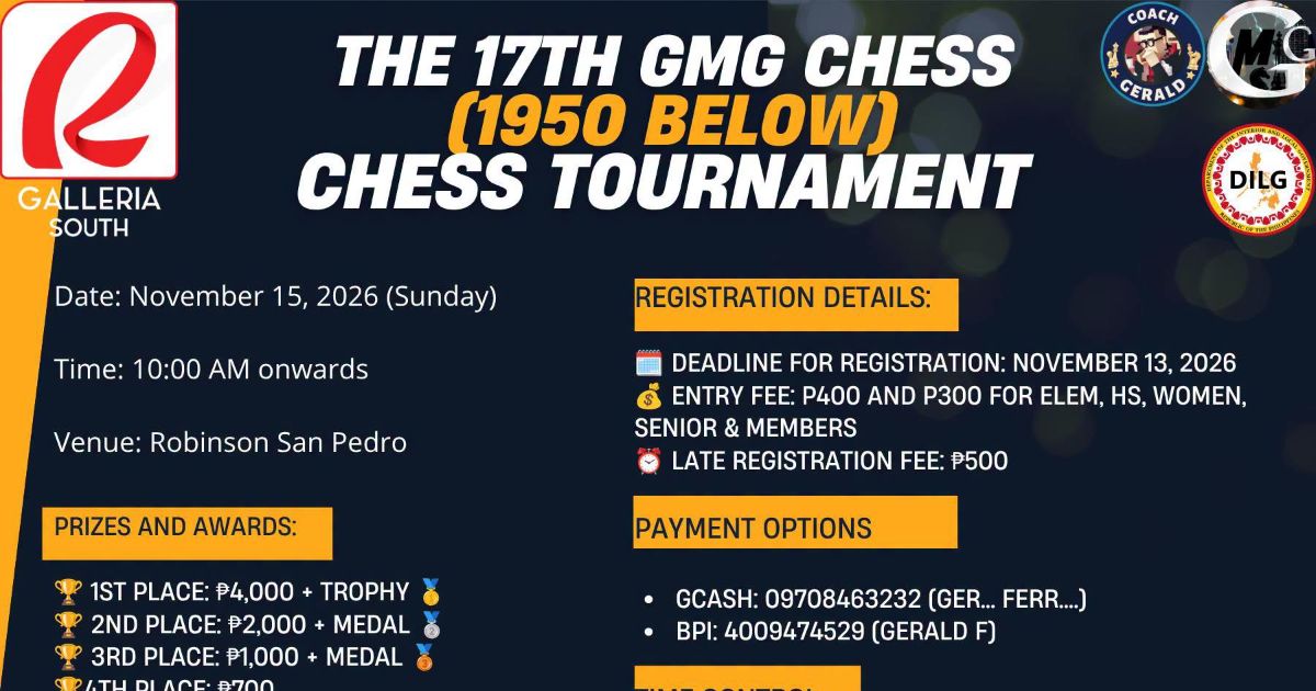 Official poster: The 17th GMG Chess Cup 2026