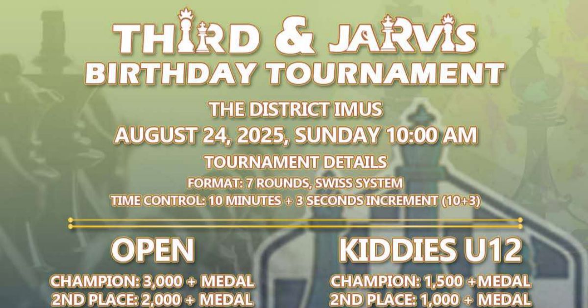 Official poster: Third & Jarvis Birthday Chess Tournament