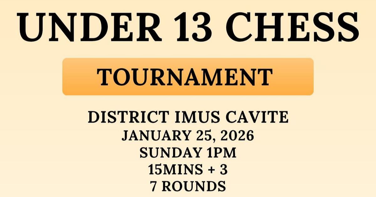 Official poster: Under 13 Chess Tournament