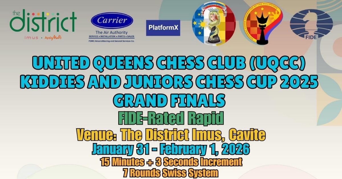 Official poster: UQCC Kiddies And Juniors FIDE-Rated Rapid Chess Cup 2025 – Grand Finals